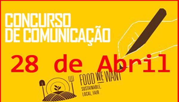 Concurso Food we Want - alargamento do prazo de participação